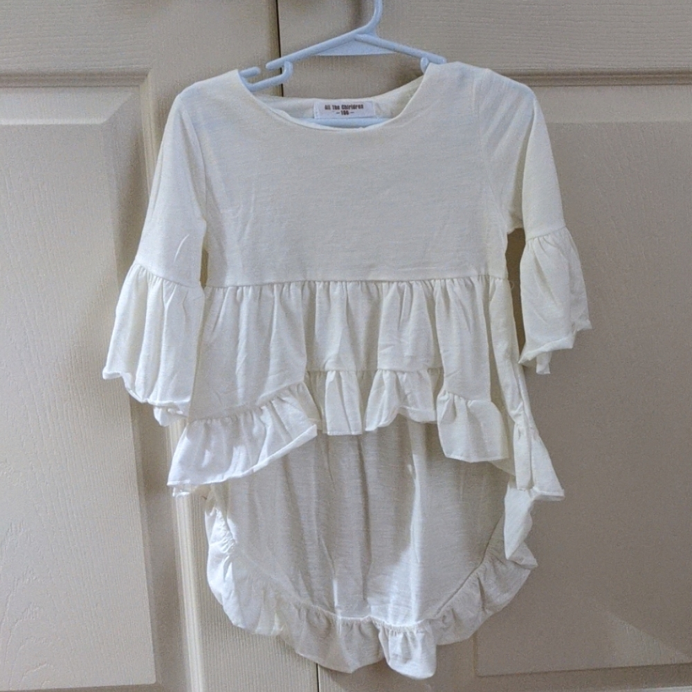Flutter sleeve Asymmetrical Top